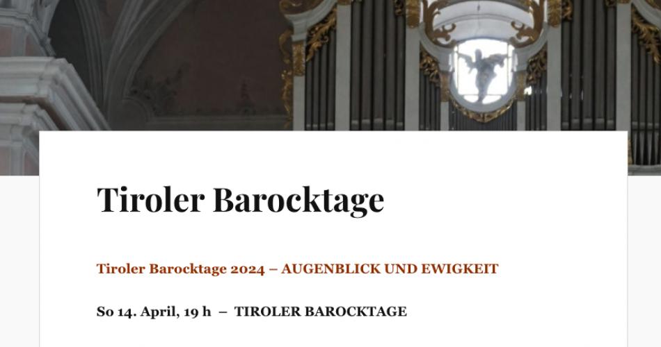 Tiroler Barocktage - Barocker Lobpreis
